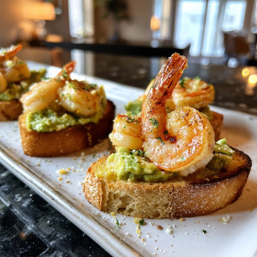 Garlic Shrimp Crostini with Avocado: A Flavorful Bite-Sized Delight - Paula Recipes